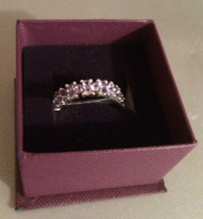 Pretty Sterling Silver Double Row Full Eternity Ring