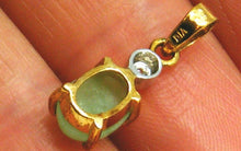 9ct gold jade and diamond pendant