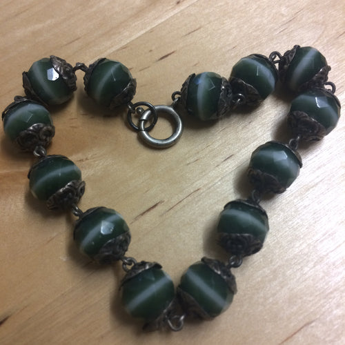 French Art Deco Bracelet Glass Beads