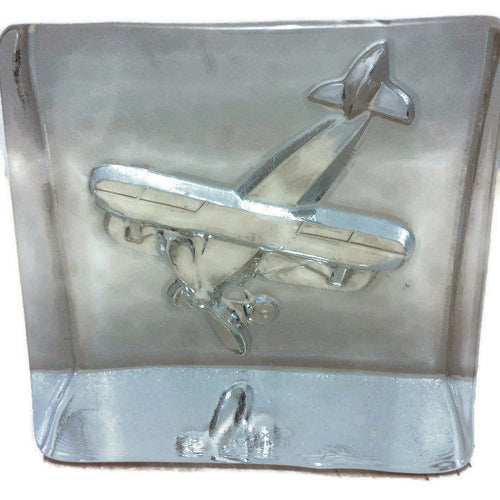 Goebel crystal 1970's Biplane Paperweight