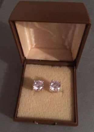 Sterling Silver Solitaire Earrings