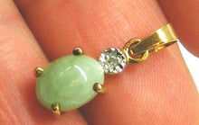 9ct gold jade and diamond pendant