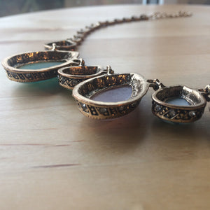 Multi-coloured stone choker necklace with extender
