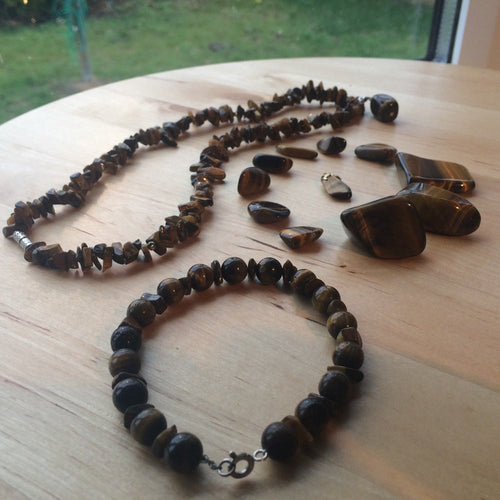 Tigers Eye Bracelet, Necklace and Stones