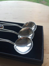 Six Silver Spoons Set with Amber